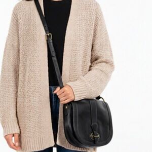 Fossil Black Leather Crossbody Bag